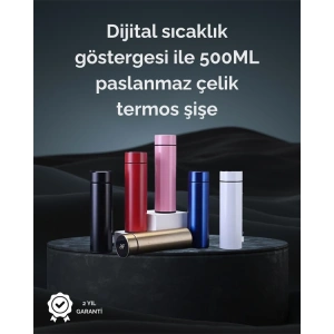 LED Sıcaklık Ölçerli 250 ml Yalıtımlı Termos Şişe