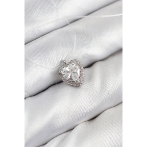 Misineli Kalp Model Gümüş Renk Hayalet Kolye