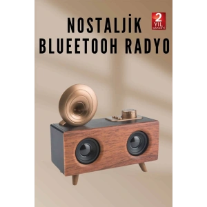 Nostaljik Radyo Bluetooth Bağlantılı Şarjlı Yüksek Ses Kaliteli