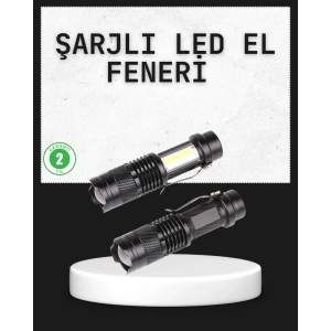 Odak Ayarlı 2000 Lümen Şarjlı LED El Feneri