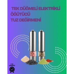 Paslanmaz Çelik Otomatik Baharat Öğütücü Pille Çalışan Tek Tuşlu Kullanım