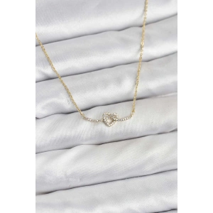 Pirinç Gold Renk Düğüm Kalp Model Kadın Kolye - TJ-BKO10807