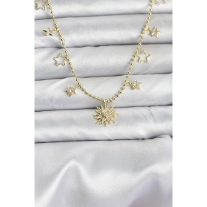 Pirinç Gold Renk Güneş Model Kadın Kolye - TJ-BKO10645