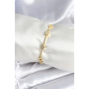 Pirinç Gold Renk Halley Yıldız Model Kadın Bileklik - TJ-BB7984