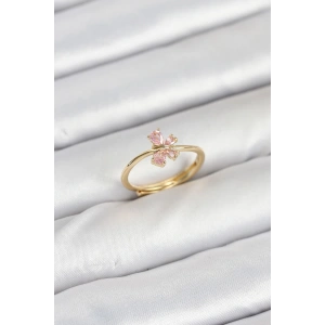 Pirinç Gold Renk Pembe Kadın Yüzük - TJ-BYK3870