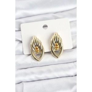 Pirinç Gold Renk Sarmal Damla Model Vintage Kadın Küpe - TJ-BKP11638