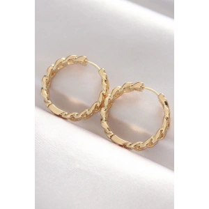 Pirinç Gold Renk Zincir Model Halka Küpe