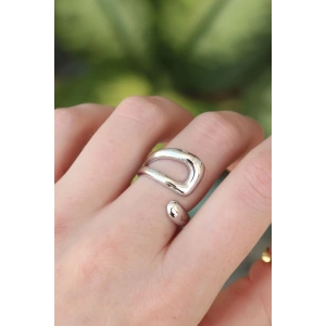 Pirinç Gümüş Renk Ayarlanabilir Yüzük - TJ-BYK3175