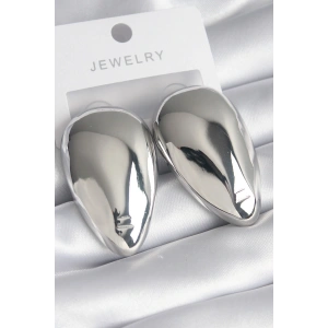 Pirinç Gümüş Renk Badem Model Kadın Küpe