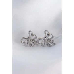 Pirinç Gümüş Renk Fiyonk Küpe