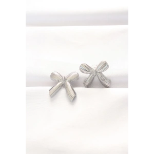 Pirinç Gümüş Renk Fiyonk Küpe