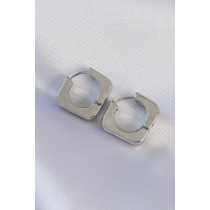 Pirinç Gümüş Renk Kare Küpe - TJ-BKP8987