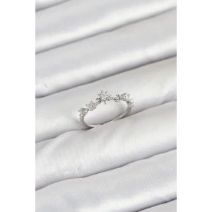 Pirinç Gümüş Renk Manifest Kadın Yüzük