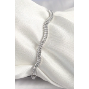 Pirinç Gümüş Renk Su Yolu Zirkon Taşlı Model Kadın Bileklik - TJ-BB6925