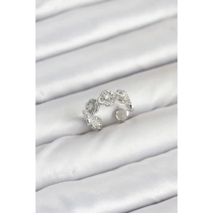 Pirinç Gümüş Renk Yonca Model Kadın Yüzük