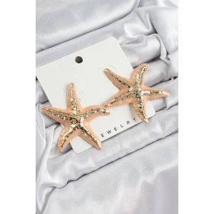 Pirinç Krem Deniz Yıldızı Model Vintage Kadın Küpe - TJ-BKP10867