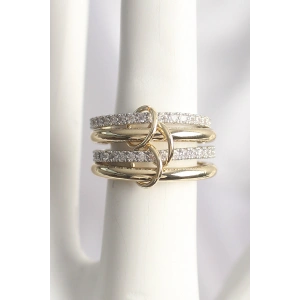 Pirinç Mix Renk Zirkon Taşlı 4Lü Kadın Yüzük - TJ-BYK3706