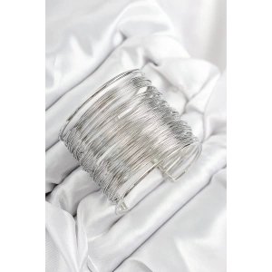 Pirinç Tel Sarma Model Gümüş Renk Kadın Bileklilk