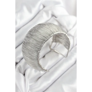 Pirinç Tel Sarma Model Gümüş Renk Kadın Bileklilk - TJ-BB7894