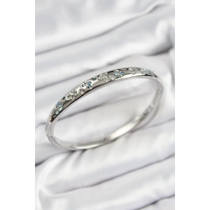 Pirinç Zirkon Taşlı Model Gümüş Renk Kadın Kelepçe - TJ-BB7569