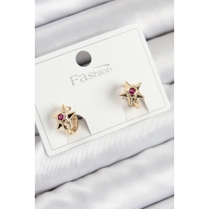 Pirinç Zirkon Taşlı Yıldız Model Gold Renk Çocuk Küpe - TJ-BKP11197