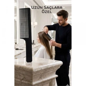 Profesyonel Antistatik Uzun Saç Kesim Tarağı – Isıya Dayanıklı ve Ergonomik 23 cm