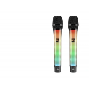 Profesyonel Kablosuz Uhf 2 Mikrofonlu Set Rgb - Siyah WX-82
