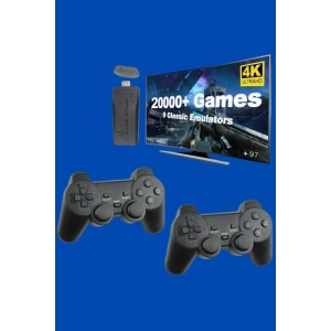 Retro Oyunlar 4k Game Stick 2.4g Kablosuz Çift Kol 3500 Oyun Atari
