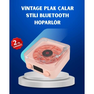 Retro Saatli Bluetooth Hoparlör – Gece Lambalı Kristal Ses Kalitesi