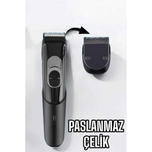 Saç Sakal Vücut Şarjlı Kablosuz Tıraş Makinesi Profesyonel Paslanmaz Çelik