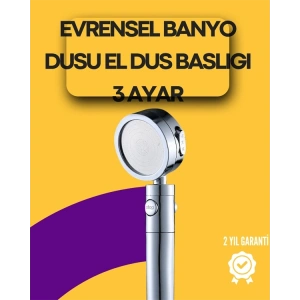Sağlam Metal Hortum Bağlantılı, 360° Hareketli Duş Başlığı