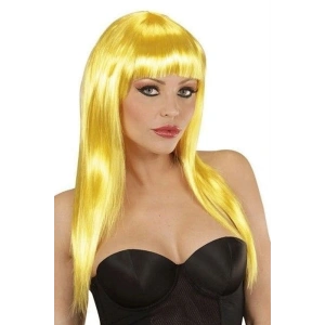 Sarı Renk Uzun Düz Parti Peruğu