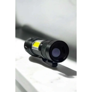 Şarjlı Metal Zoomlu El Feneri Işıldak Led Işık Taşınabilir El Lambası