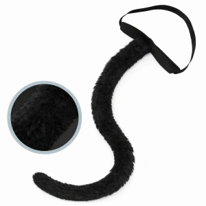 Siyah Peluş Kuyruk Şekil Verilebilir 70 cm