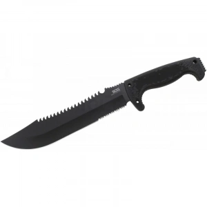 Sog F03T Kamp Tırtıklı Testereli Outdoor Pala /  39 cm - Kauçuk Saplı
