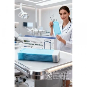 Sterilizasyon Poşeti 200 Adet - Otokl Kendinden Yapışkanlı Medikal Poşet 9x26 cm