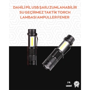 Taşınabilir Şarjlı LED Fener - 4 Modlu, 2000LM, Ayarlanabilir Odak