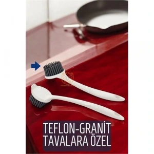 Teflon ve Granit Ta Tencere Fırçası Silikon Teflon Fırçası