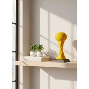 Toplu Kupa Sarı 21cm Dekoratif Ödül Tasarım Biblo