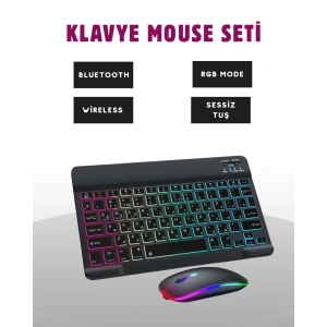 Türkçe Q Klye Düzenli RGB Kablosuz Klye Mouse Set