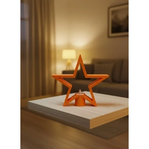 Turuncu Yıldız Mumluk Loş Işık Salon Dekoru