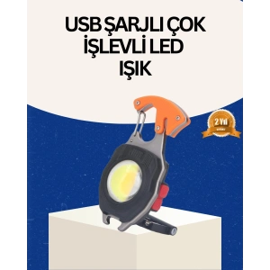 USB Şarjlı Mini LED Anahtarlık Fener