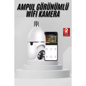 Wifi Güvenlik Kamerası 360 Derece Dönebilen Harekete Duyarlı Gece Görüşlü Ampul
