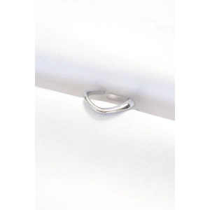 Yassı Silver Renk Ayarlanabilir Yüzük - TJ-BYK3100