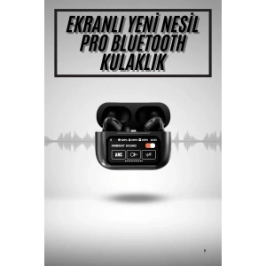 Yeni Nesil ANC Özellikli Çağrı Cevaplayan Dokunmatik Ekranlı Bluetooth Kulaklık Siyah