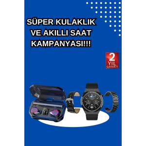 Yeni Nesil Kampanyası Bluetooth Bağlantılı Akıllı Saat ve Kablosuz Kulaklık Dijital Göstergeli