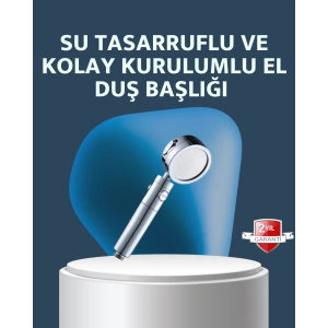 Yüksek Basınçlı 3 Fonksiyonlu Duş Başlığı