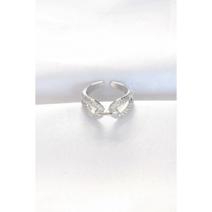 Zirkon Taşlı Silver Renk Ayarlanabilir Yüzük
