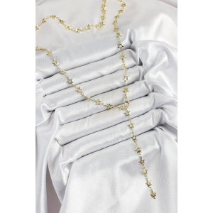 Pirinç Gold Renk Yıldızlı Kadın Y Kolye