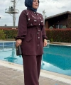 Mihriban Pantolonlu Takım Bordo